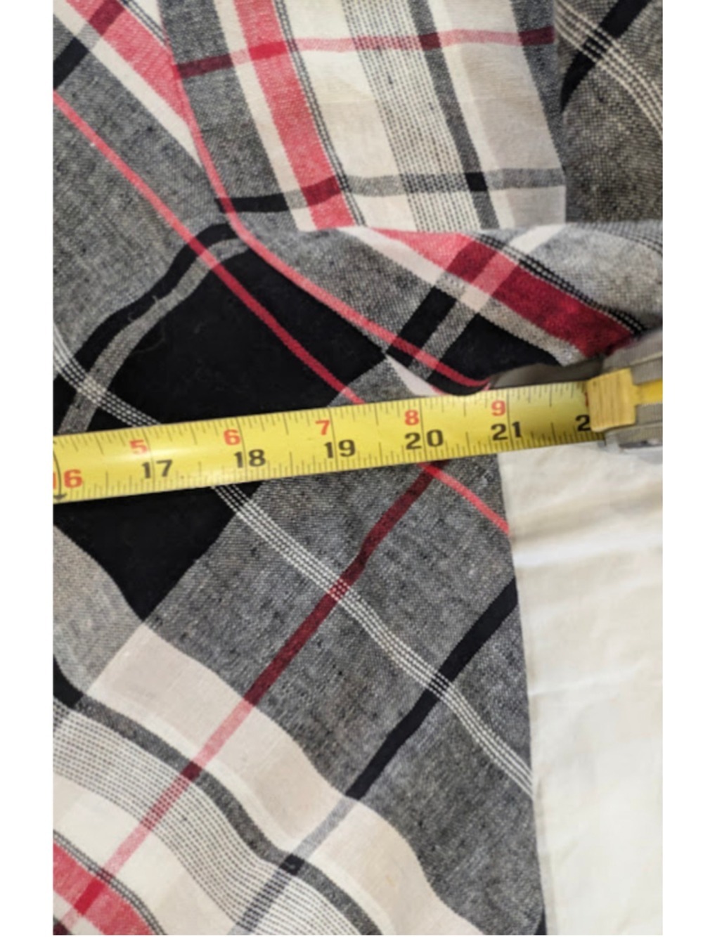 Linen Blend Plaid Requirements Womens Shirt M Grunge Academia Cabincore Y2K - Picture 8 of 9